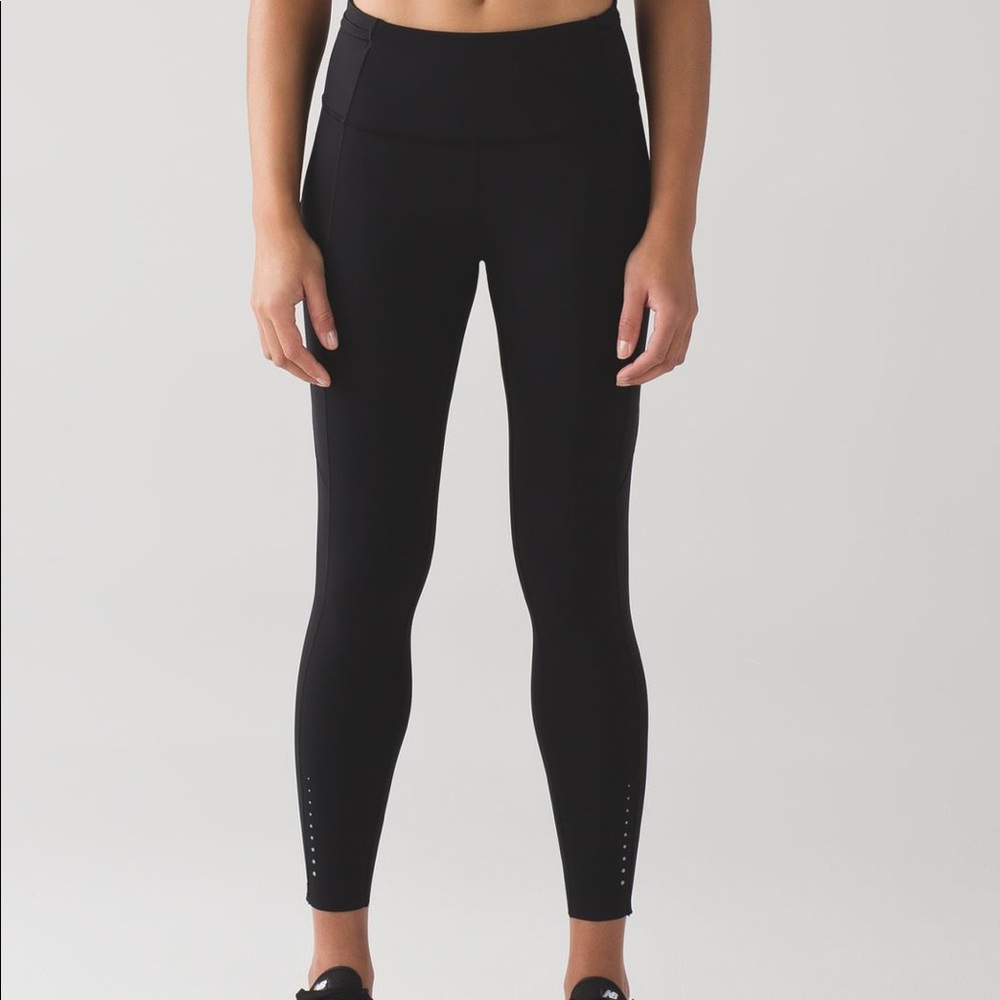 Lululemon Fast And Free 7/8 Tight - black, size 8